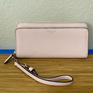 Coach Wallet | Saffiano Leather Double Zip Accordion | Peach Rose